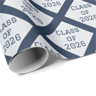 Papel de Regalo de Graduación Azul Marino y Gris