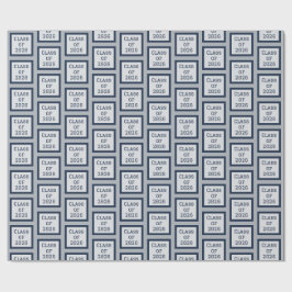 Papel de Regalo de Graduación Azul y Gris 2026