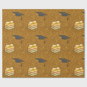 Papel de regalo de graduación con brillo dorado