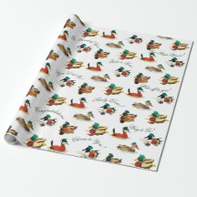 Papel de regalo de graduación con patos con gorras