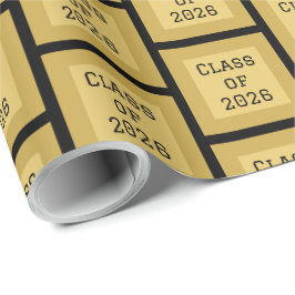 Papel de Regalo de Graduación Negro y Dorado | 202