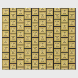 Papel de Regalo de Graduación Negro y Dorado | 202