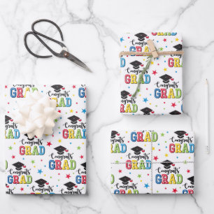 Papel de regalo de graduación, regalo de felicitac