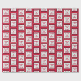 Papel de Regalo de Graduación Rojo Blanco y Gris 2