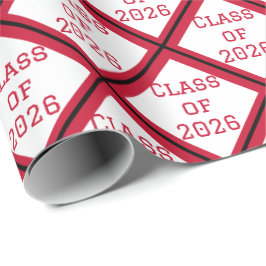 Papel de Regalo de Graduación Rojo y Blanco | 2026