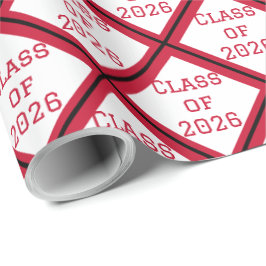 Papel de Regalo de Graduación Rojo y Blanco | 2026