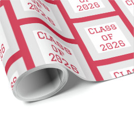 Papel de Regalo de Graduación Rojo y Blanco | 2026