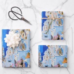 Papel de regalo de Grecia hermosa hoja plana