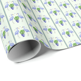 Papel de regalo de grulla con chinoiserie