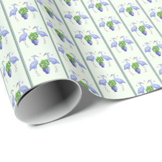 Papel de regalo de grulla con chinoiserie