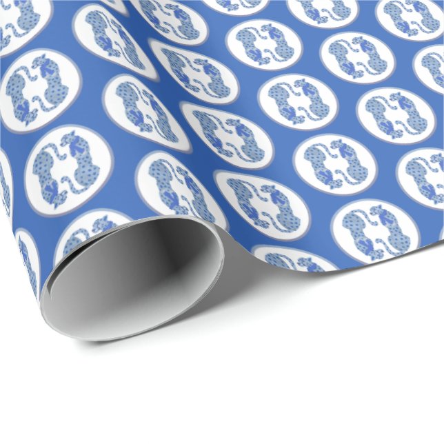 Papel de regalo de guepardos de Hanukkah  (Esquina del rollo)