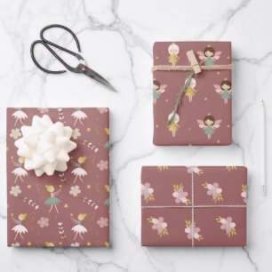 Papel de regalo de hadas, envoltorio de regalo de
