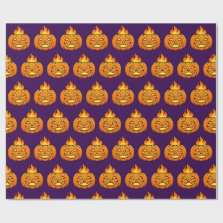 Papel de regalo de Halloween con calabaza linda en