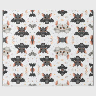 Papel de regalo de Halloween con murciélagos bebés