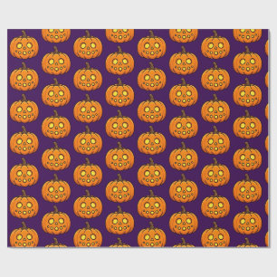 Papel de regalo de Halloween con patrón de calabaz