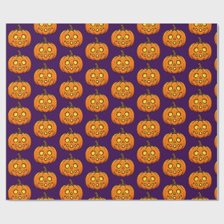 Papel de regalo de Halloween con patrón de calabaz