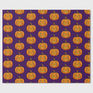 Papel de regalo de Halloween con patrón de calabaz