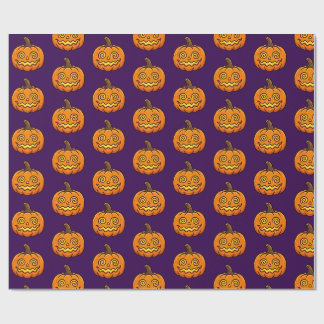 Papel de regalo de Halloween con patrón de calabaz