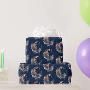 Papel de regalo de Halloween con patrón de luna cr