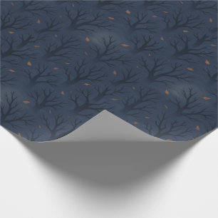 Papel de regalo de Halloween de árboles espeluznan