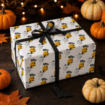 Papel de regalo de Halloween de Bruja Boo, Murciél