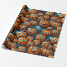 Papel de regalo de Halloween de calabaza caprichos