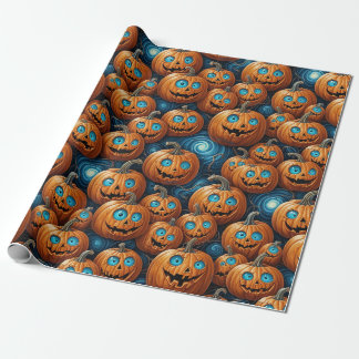 Papel de regalo de Halloween de calabaza caprichos