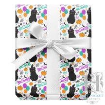 Papel de Regalo de Halloween de Gatos