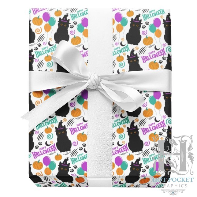 Papel de Regalo de Halloween de Gatos (Subido por el creador)