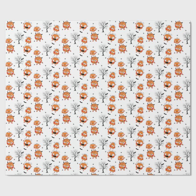 Papel de regalo de Halloween de Murciélago Bebé Du (Superficie plana)