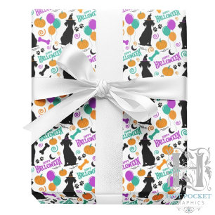 Papel de Regalo de Halloween de Perro