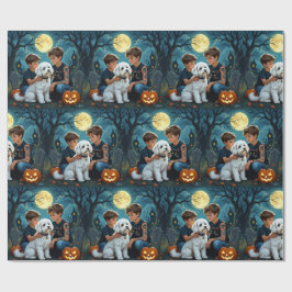 Papel de regalo de Halloween espeluznante y lindo