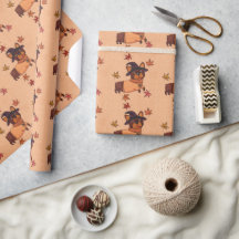 Papel de regalo de Halloween French Bulldog Otoño 