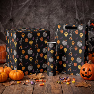 Papel de regalo de Halloween Groovy Retro Disco Bo