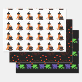 Papel de regalo de Halloween - hojas mixtas