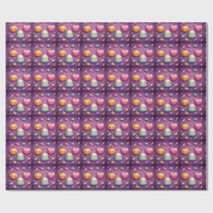 Papel de regalo de Halloween Kawaii adorable