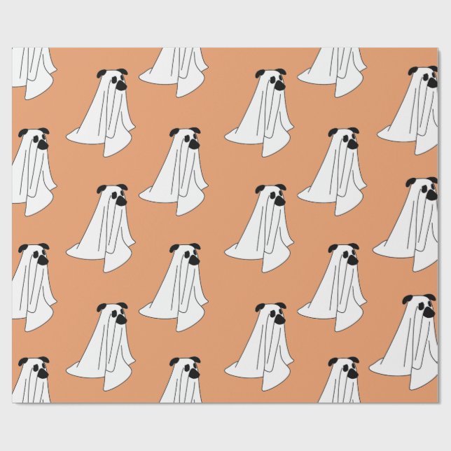 Papel de Regalo de Halloween Perro Fantasma de Dib (Superficie plana)