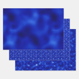 Papel de regalo de Hanukkah con lámina azul real e