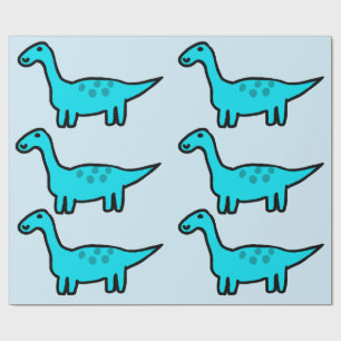 Papel de regalo de Herbert el dinosaurio azul