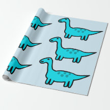 Papel de regalo de Herbert el dinosaurio azul