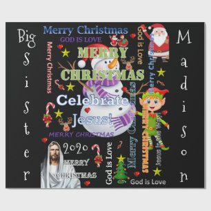 Papel de regalo de hermana mayor de Navidad Jesús