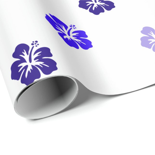 Papel de regalo de Hibisco Azul (Esquina del rollo)