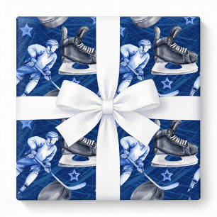 Papel de regalo de hockey sobre hielo, papel de re