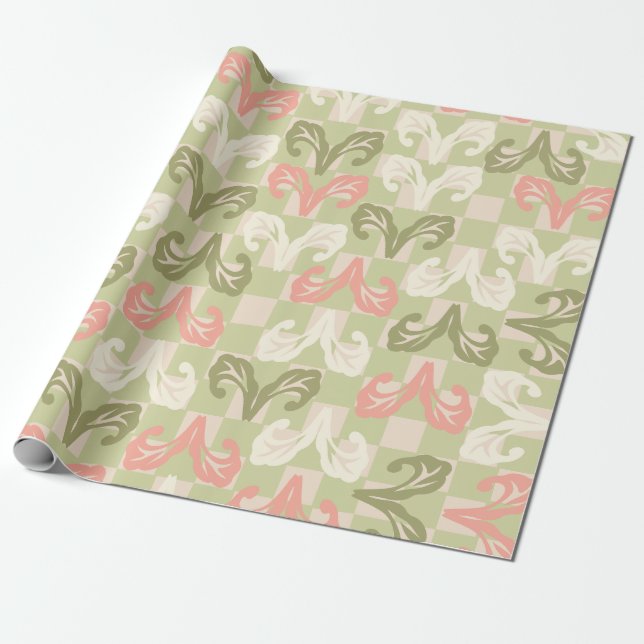 Papel de regalo de hoja a cuadros (Desenrollado)