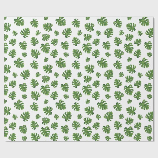 Papel de regalo de hoja de Monstera 76 cm x 1.8 m (Superficie plana)