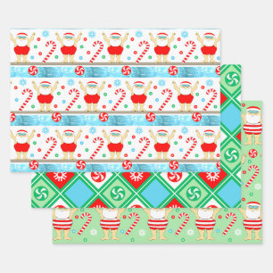 Papel de regalo de hoja para vacaciones de natació