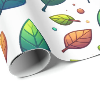Papel de regalo de hojas coloridas