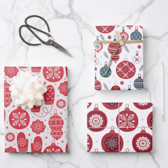 Papel de regalo de hojas con patrón antiguo de Nav (Anverso)
