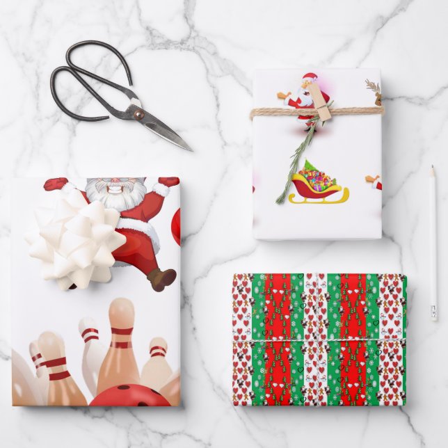 Papel de regalo de hojas de Feliz Navidad (Anverso)
