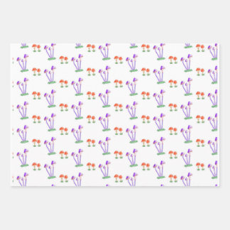 Papel de Regalo de Hongos Dibujados a Mano 